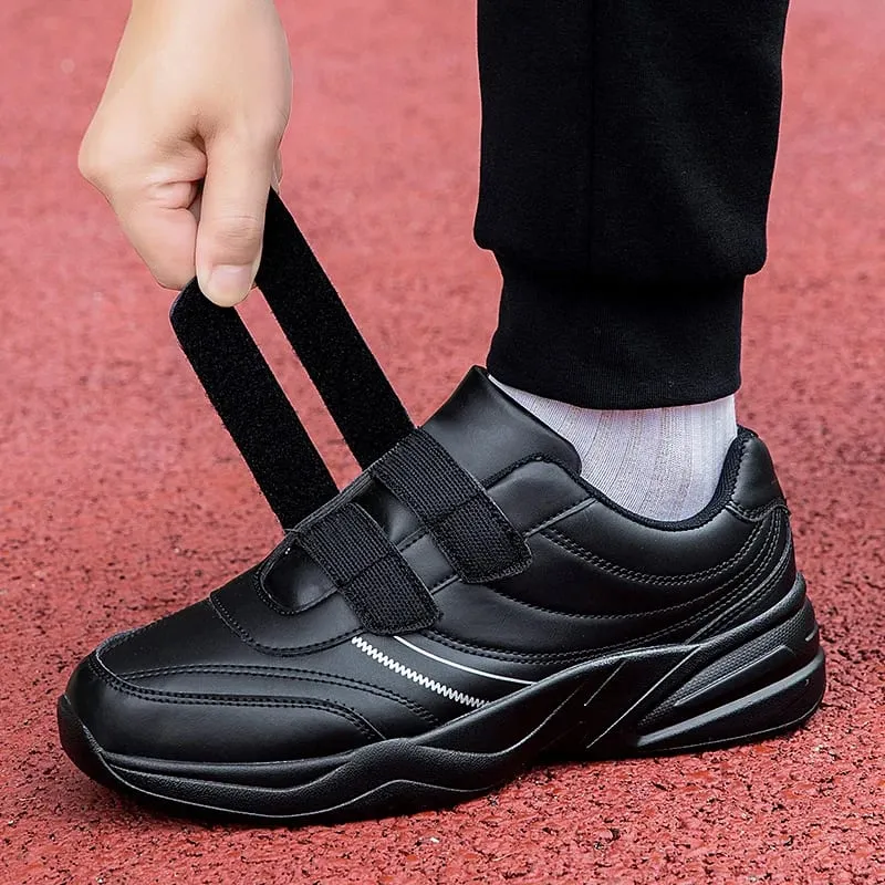 Men's Adjustable Hook and Loop Leather Sneakers Casual Sports Shoes White Sneakers Masculino Zapatillas Deportivas Tenis — image 7