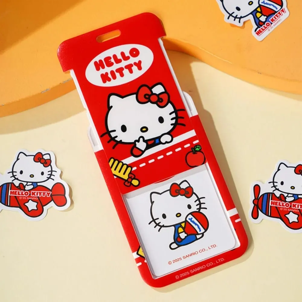 Genuine Sanrio Hello Kitty ID Card Holder Neck Strap Door Badge Holder Lanyards Keychain Work Credential Case Girls Gifts