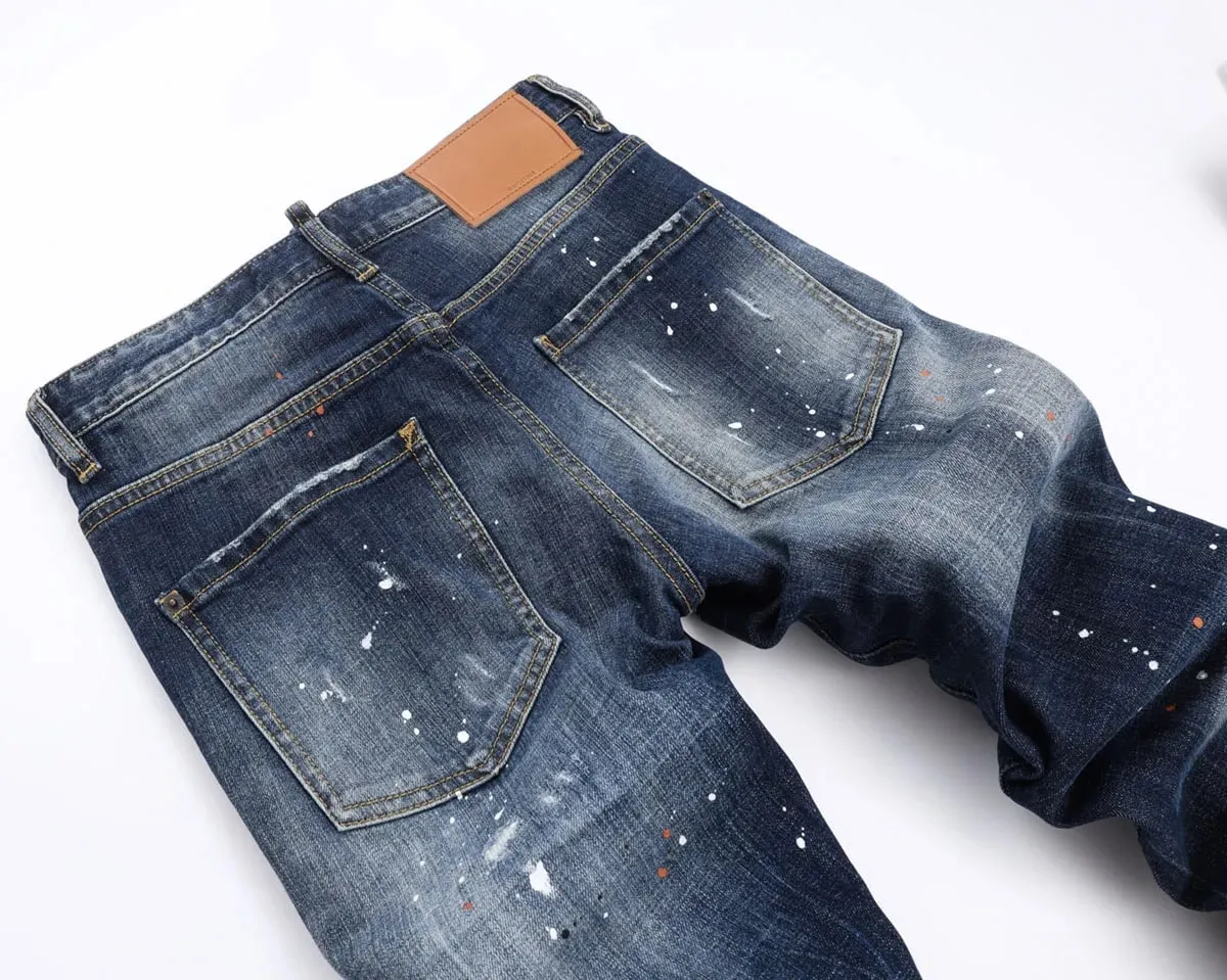new design blue dsq2 Men Jeans Pants Cotton straight Slim Jeans Denim Designer Badge zipper D2 COOLGUY JEANS top quality 8523 — image 4