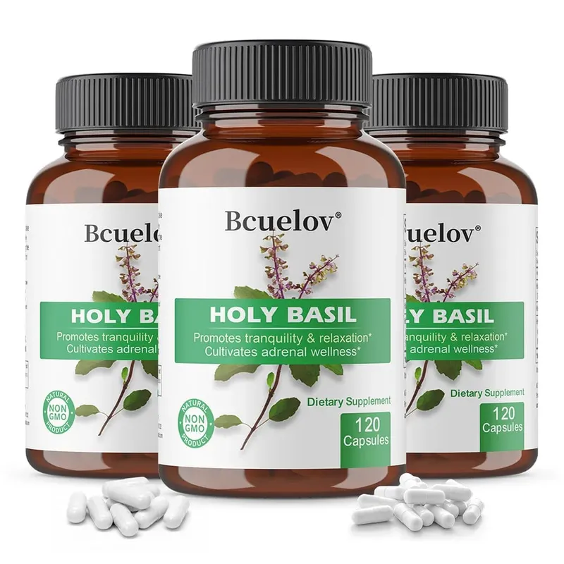 Holy Basil Tulsi Extract Capsules Support Adrenal Immune Respiratory & Daily Calm Wellness Stress & Anxiety Relief — image 11