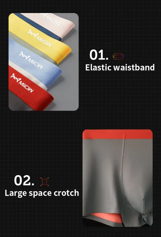 MiiOW Men Underwear Set 100S Modal Men's Boxershorts Silky Breathable Man Panties 5A Antibacterial Mens Boxer Briefs Underpants