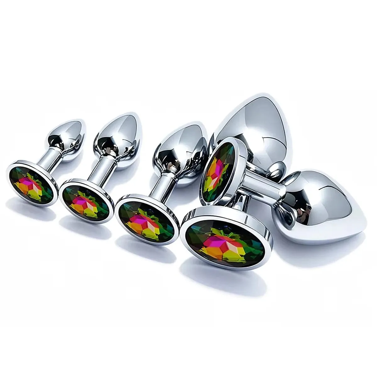 5 Size Metal Anal Plug Butt Plug Sex Toy Butt Toy for Women Men Couples Adult Game Masturbator Anal Diamond Sex Toys — image 5