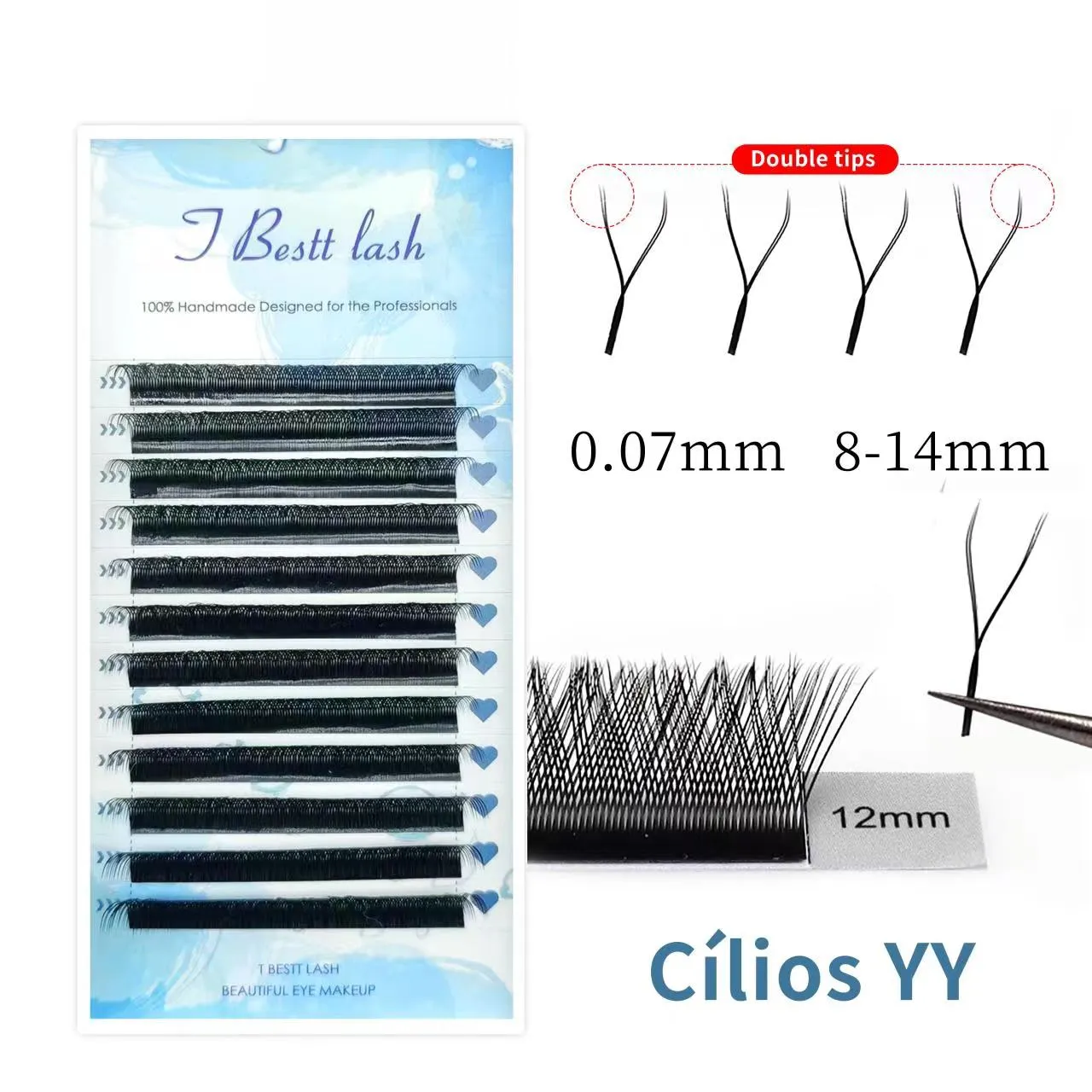 Tbestt 5D-W Shaped Eyelash Extension Premade Volume Fans Clover W Style Lashes False Mink Soft Easy Faning Eyelash — image 6