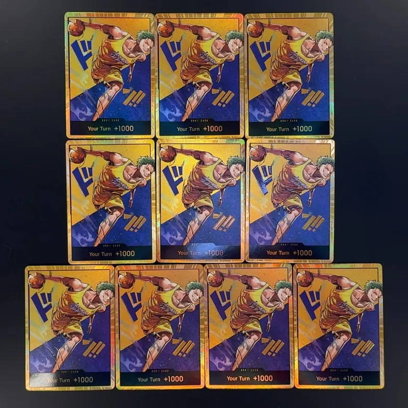 One Piece OPCG English Golden Holographic 3D Textured DON card Straw Hat Crew x Lakers DON card Anime Collectible Cards — image 8