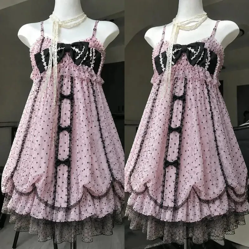 Gothic Retro Sweet Bud Mini Dress Women Harajuku Y2k Strap Dress Y2K Aesthetic Club Party Fashion Outfits — image 5