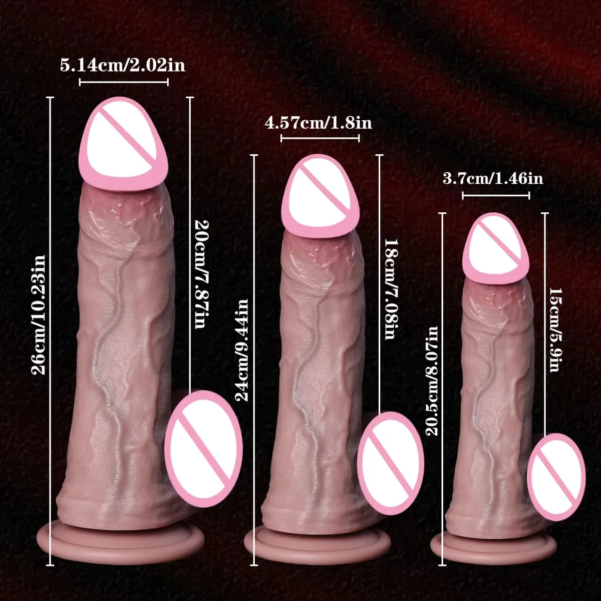 Realistic Skin Soft Big Dildo 3 Sizes Silicone Penis For Woman Anal Sex Toy Vein Cock Vaginal Masturbation Suction Cup Big Dick — image 6