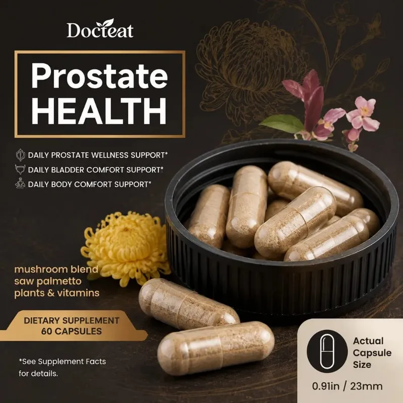 Prostate Health Capsules for Men Saw Palmetto Pumpkin Seed & Lycopene with Zinc for Urinary Flow & Bladder Comfort 60 Count — image 4