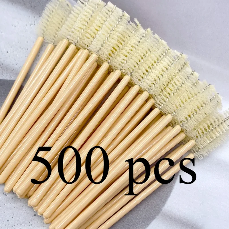 Zanse 50/500 قطعة فرش رموش الحواجب رمش Spoolies عصي الماسكارا قضيب لتمديد رمش ماكياج أداة — image 12