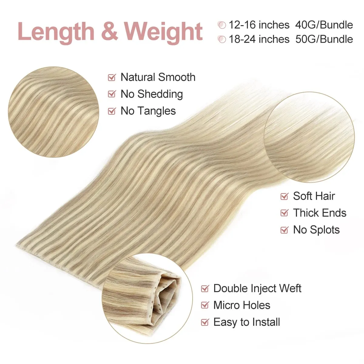 XO Twin Tabs Butterfly Hair Weft Extensions Human Hair Double Injected PU Weft Hole Flat Twin Tabs Real Natural Microlink Hair