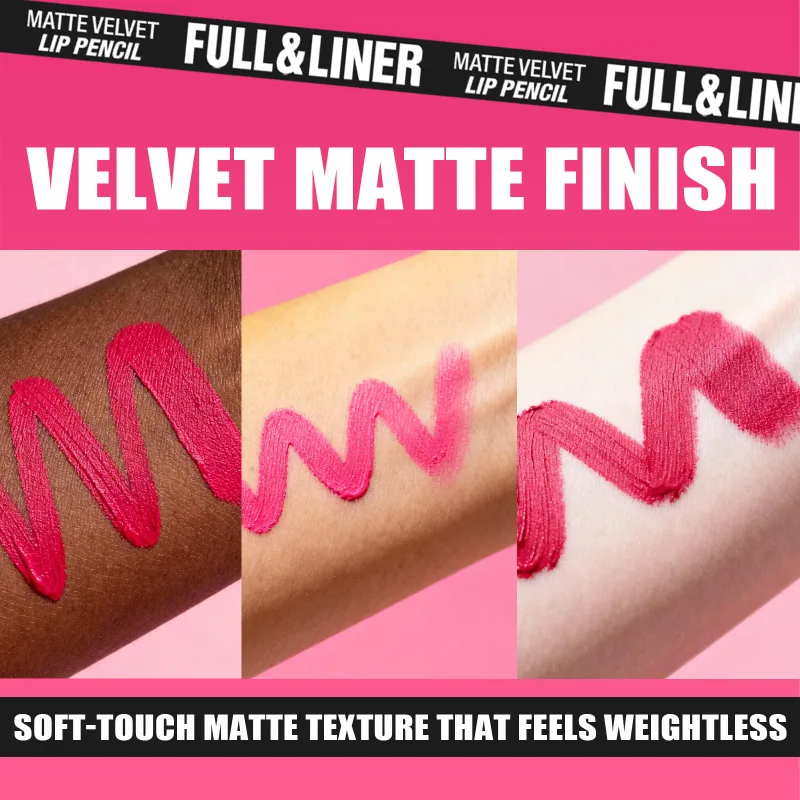 Matte Lip Liner Son Môi Bút Gỗ Có Thể Cắt Kẻ Viền Môi Lâu Dài Không Dính Vào Cốc Không phai màu