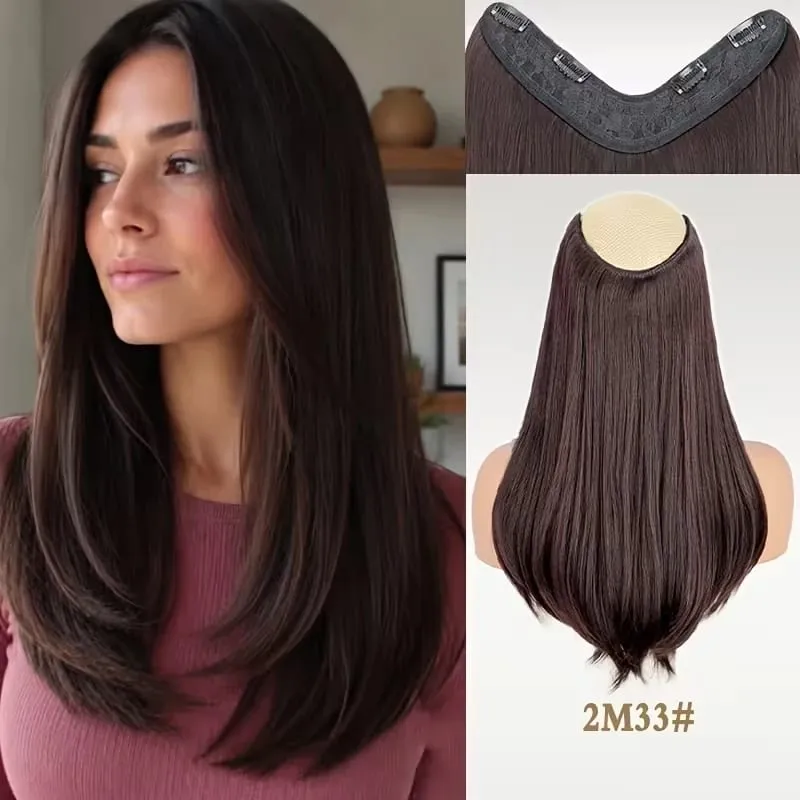 18Inch Synthetic Long Straight Hair Extension 4 Clips Increase Volume Heat-resistant Fake Fashion Hairpiece for Women Daily — image 8
