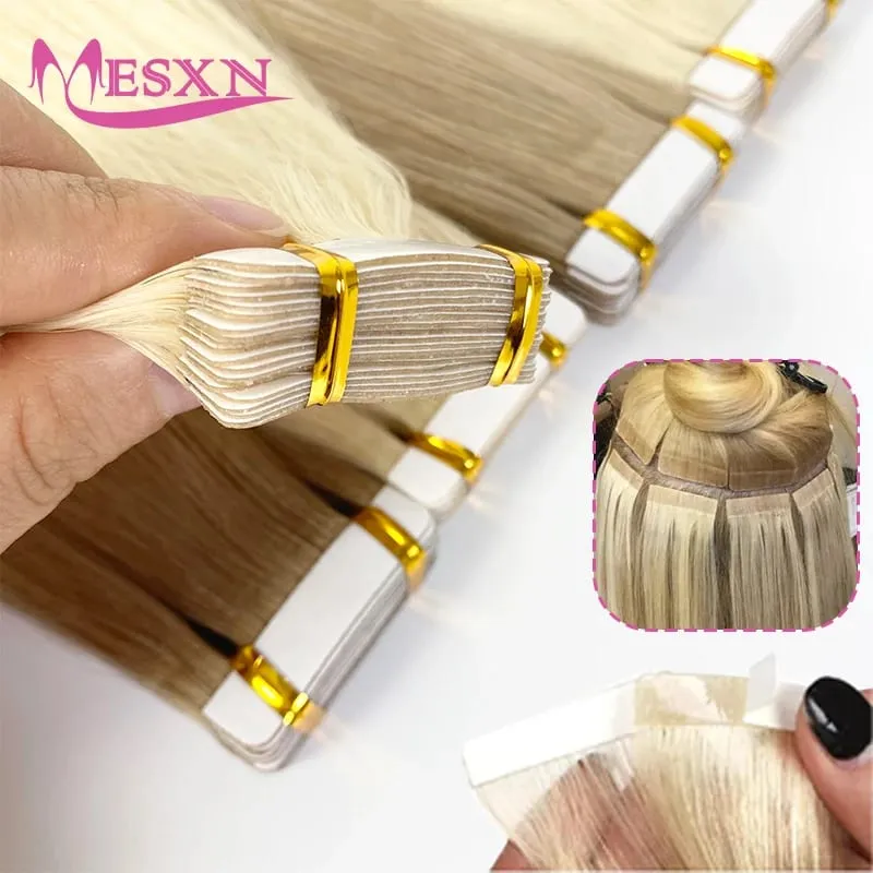 High Quality Tape in Extensions 100% Human Hair Invisible SKin Weft 613 color Adhesive Real Natural Hair For Women