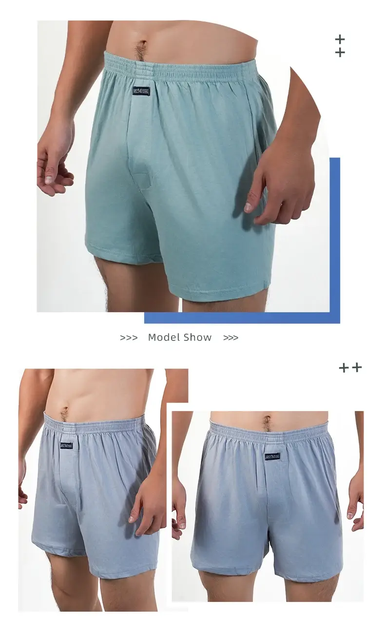 1PC gros caleçon solide bas de pyjama à la maison grande taille boxeurs slip pour hommes taille haute Allo pantalon coton pantalons bas de sommeil