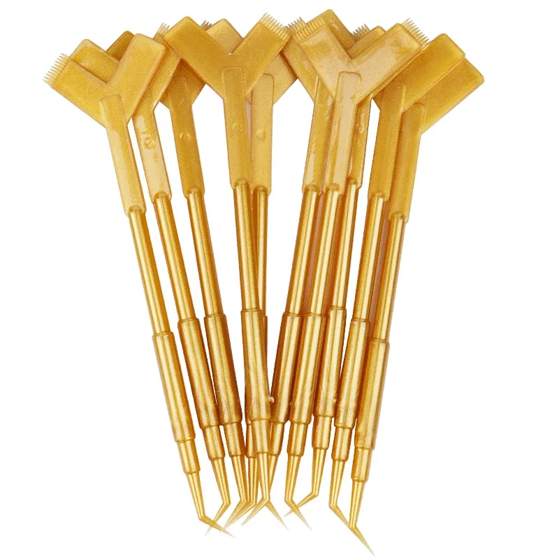 10Pcs Wiederverwendbare Kunststoff Wimpern Dauerwelle Stick Tool Wimpern Verlängerung Y Form Kamm Lash Lifting Curler Applikator Make-Up Pinsel — image 9