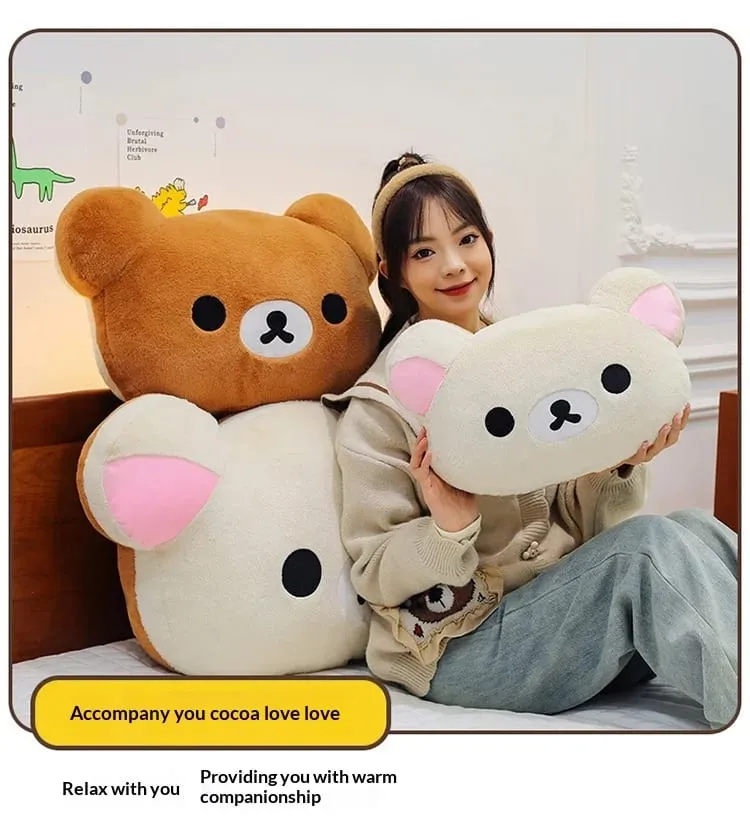 Best-Selling 40cm Kawaii Rilakkuma Plush Warm Hand Pillow Cartoon Bear Peluche Stuffed Toy Room Decorations Popular Gift — image 10