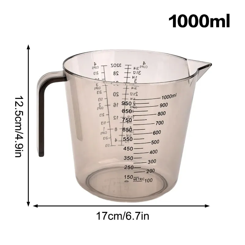 1 Pcs Baking Liquid Measuring Cups PS Scale Cup Plastic Measuring Volume Beaker Kitchen Baking Tools 150/300/600/1000ml
