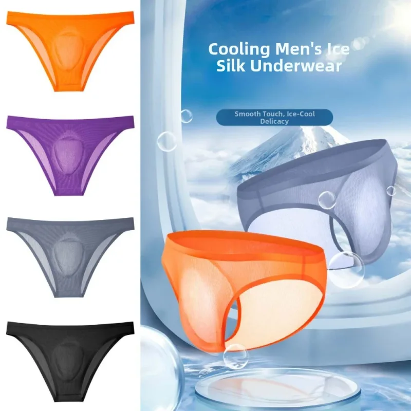Comfortable Ice Silk Men's Triangle Panties Breathable Large Size Men Thin Briefs Lingerie Underpants Underwear for Men Men — image 15