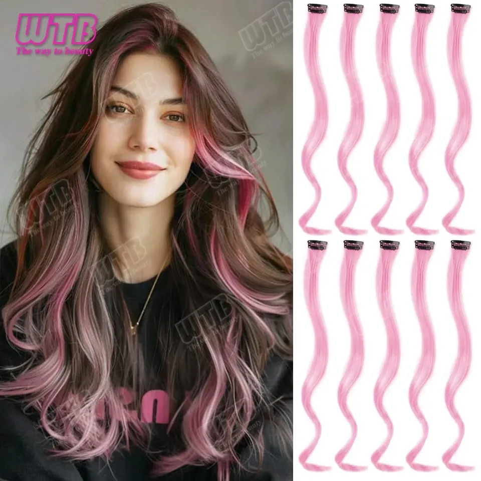 WTB Colored Synthetic Hair Extensions with BB Clip Style Curly Hair Extensions Suitable for Women to Wear During Holidays Events — image 2