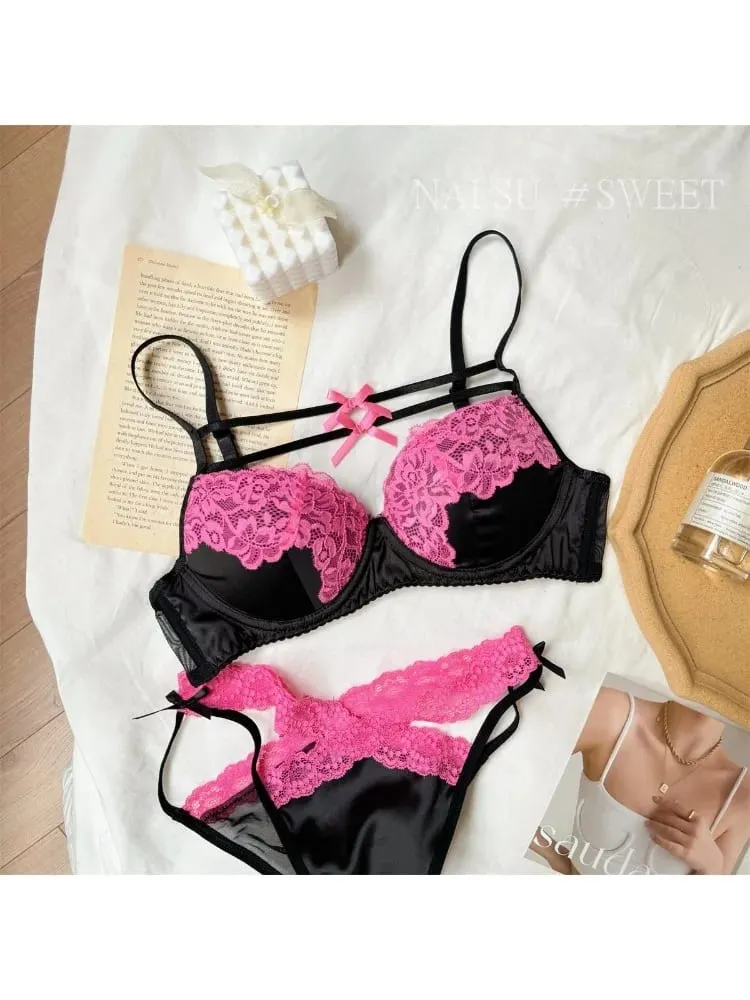 Women Lace Bra Set Sexy Ultra Thin Push Up Small Bust Shaping Anti-Sagging Comfort Lingerie Party Underwear Nightwear Hot Sale