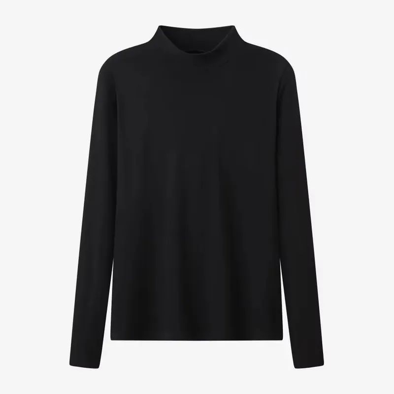 AS AW26 Fluwelen trui-jurk met zijzakken + Jersey basic opstaande kraag