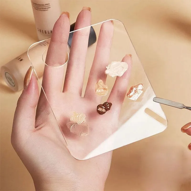 New Foundation Tray Transparent Acrylic Palette Tool Mixing Makeup Palette Makeup Spatula Artist Equipment Makeup Mixer CZYJ04