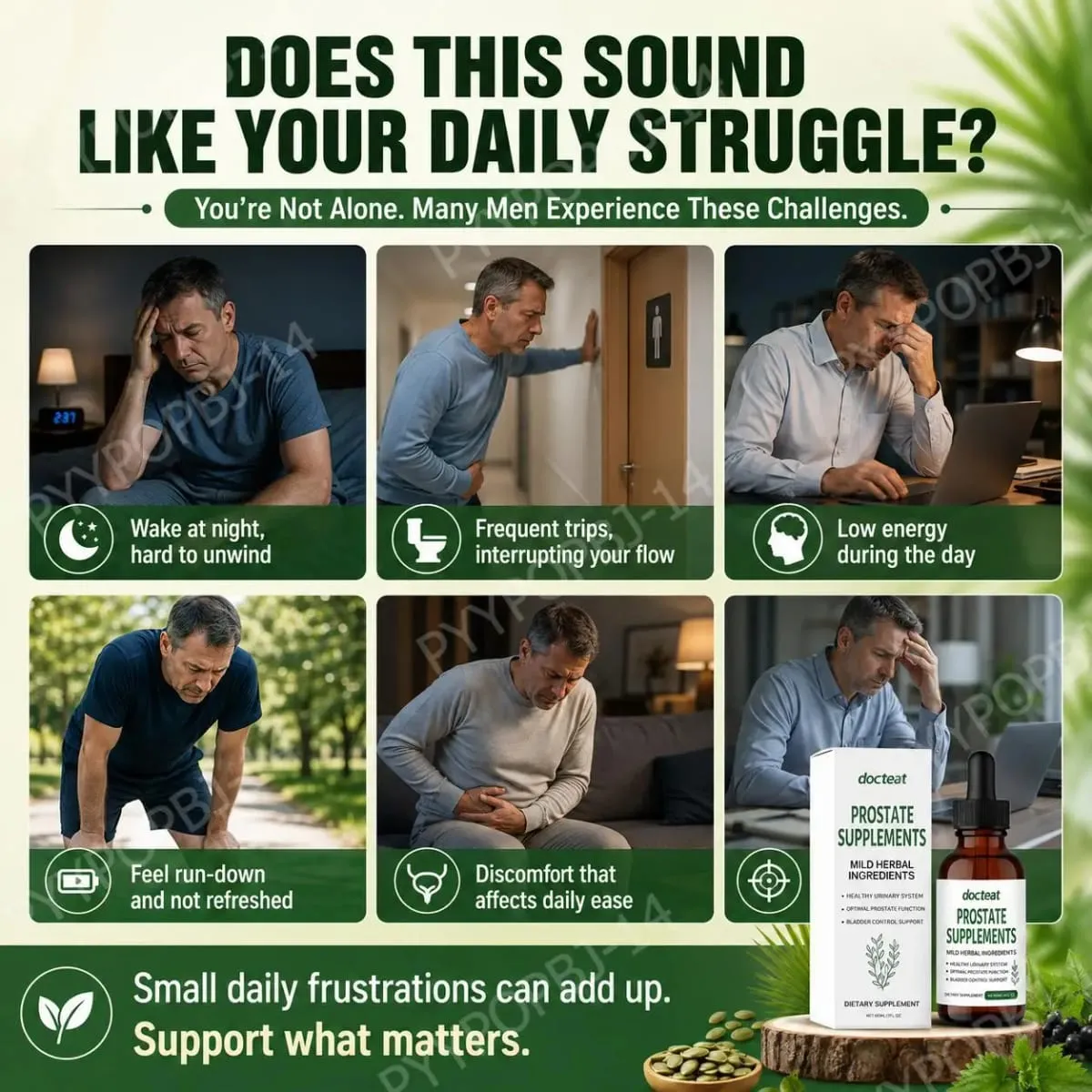 Docteat Prostate Health Supplement Liquid Drops 60ml with Saw Palmetto Extract Stinging Nettle Root Extract And Pumpkin Seed Ext — image 3