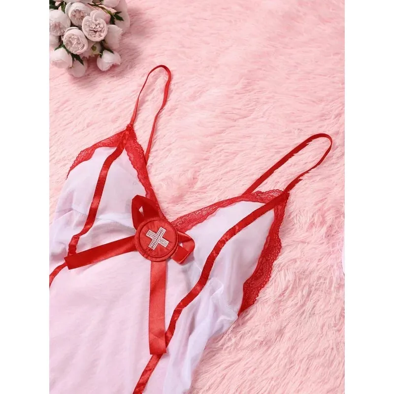 2027 Lingerie Set Erotic Underwear Set Transparent Porno Lace Sexy Bra And Panty Garter Set Costumes Sexy Hot Erotic Nurse Set — image 3
