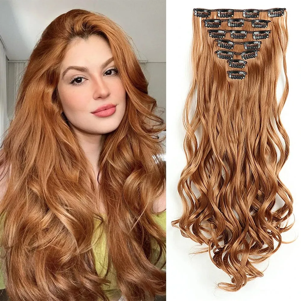 Synthetic Clip in Hair Extensions Purple hairpieces 7pcs/set 22inch Thick Hair for Women Girls Daily Party Cosplay — image 38