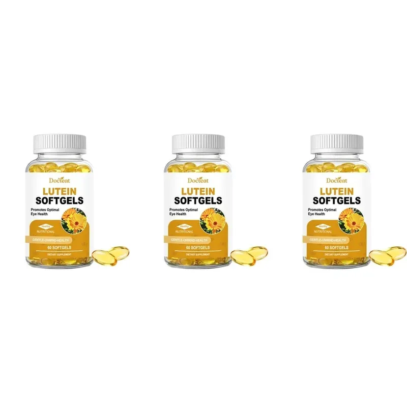 Docteat Lutein Zeaxanthin Softgels with Bilberry Fish Oil Astaxanthin Eye Health Daily Wellness Supplement for Adults60 Softgels
