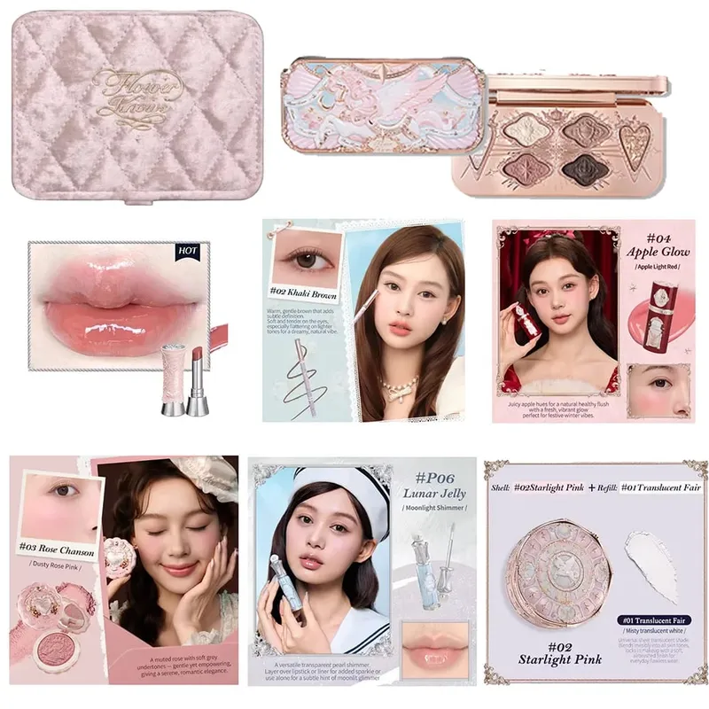 Flowerknows Strawberry Cupid All-In One Gift Box Makeup Kit Professional Palette Swan Blusher Blush Set Lip Cream Flower Knows — image 7