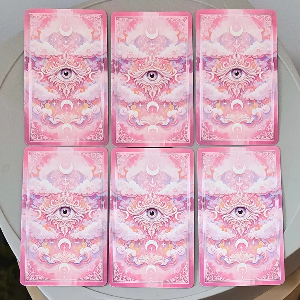 สีชมพูแฟนตาซีโรแมนติก Tarot Deck ดีบุกกล่อง 11*6.2 ซม.78-การ์ดเต็มรูปแบบพร้อมคำแนะนำหนังสือ Spiritual Divination Oracle
