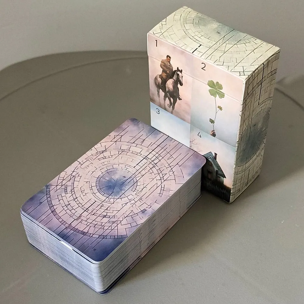 76 Pcs Vintage Oil Painting Style Fortune Telling Cards Double-embossed — image 3