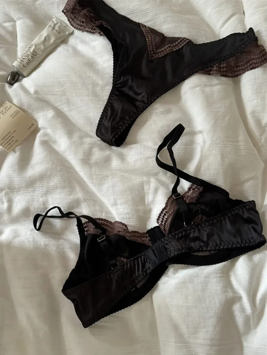 Sexy Lace Bralette & Panty Set - Comfortable Embroidery Underwear for Women Breathable Lingerie