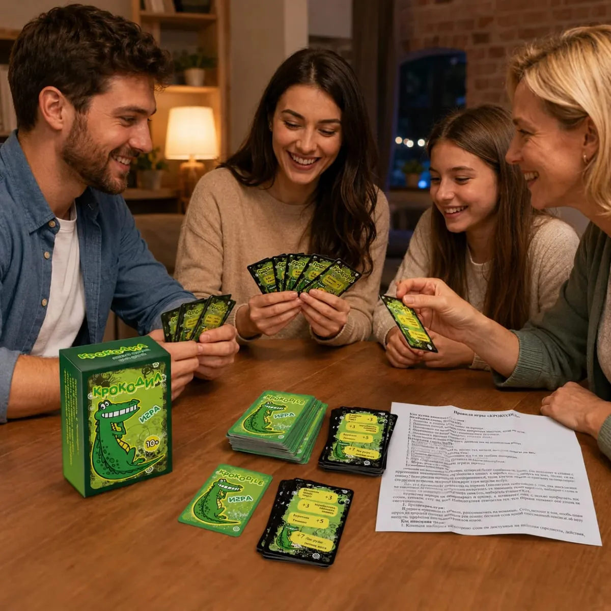 Crocodile Russian Version Card Game 216PCS Word Guessing Charades Party Game with Cards Rules Ages 10+ — image 6