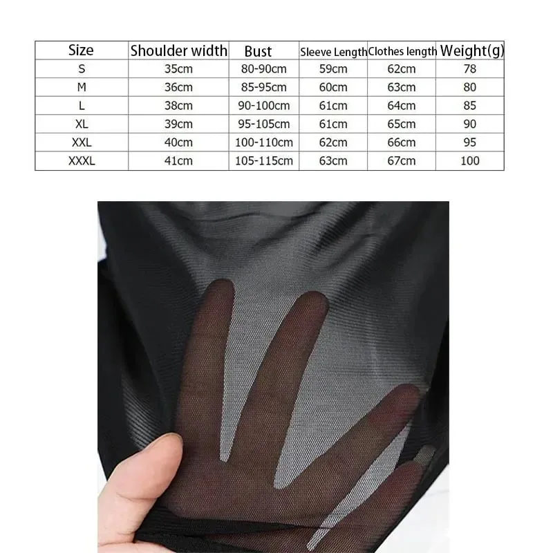 Sexy Women Long Sleeve T-shirt Casual Crew Neck See-through Slim Fit Sheer Tops Tees Y2k Club Streetwear — image 2