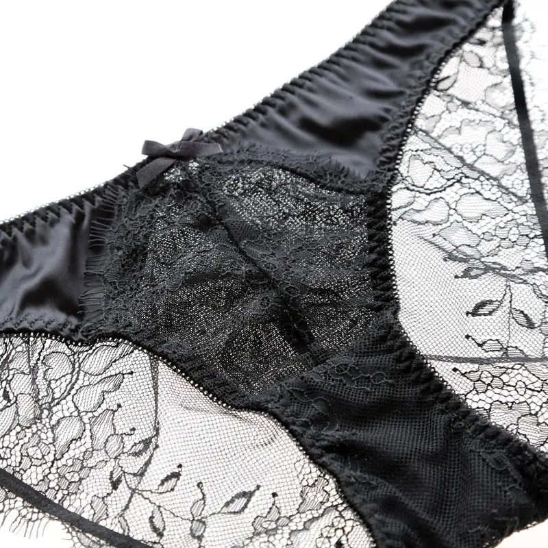 style thin cup cotton young ladies underwear lash transparent sexy women summer bra set lace female lingerie plus size — image 5