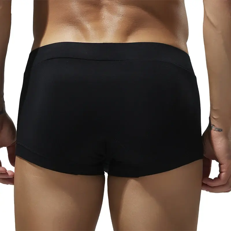 Men's solid color flat underwear, comfortable and breathable, high elasticity flat cut shorts — image 12