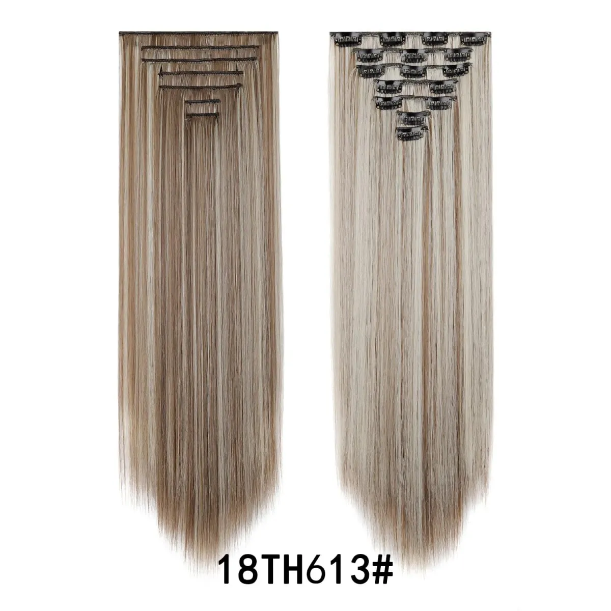 24 Inch Clip-in Hair Extensions 7 Pcs Long Straight Synthetic Hair Extensions Invisible Clip-ins Hairpieces for Women Daily — image 12