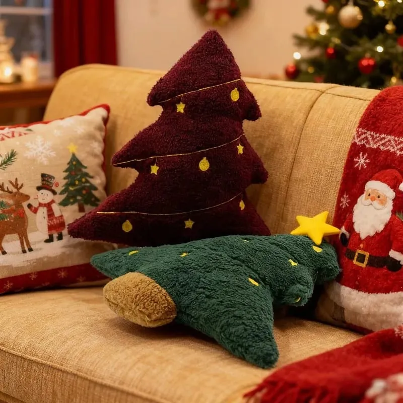 New 40cm Christmas Plush Toys Soft Christmas Tree Pillow Doll Cute Stuffed Xmas Cushion Sofa Room Decoration for Christmas Gifts — image 3