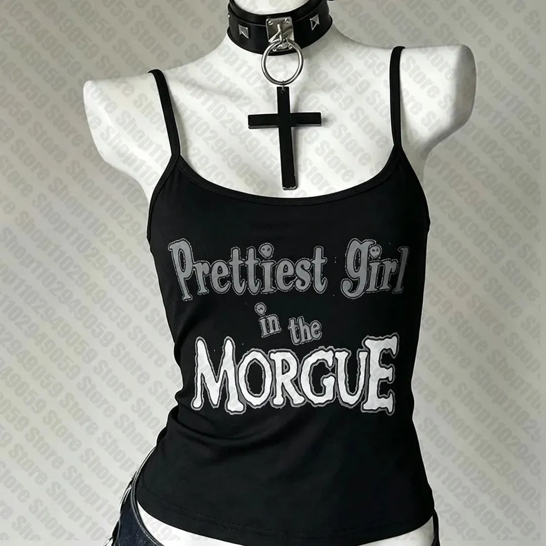 Tanks & Camis Gothic Clothes Women Tops Kawaii Top Y2k Summer Vintage Clothing 2000s Tops With Suspenders Crop Top Sexys Emo