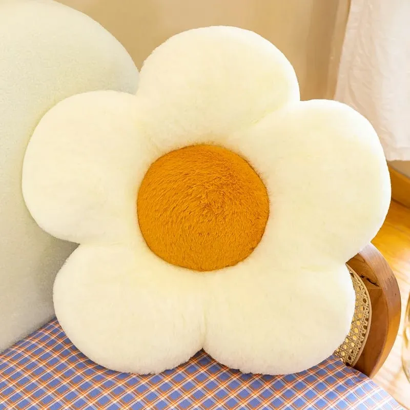 Generic Flower Shaped Plush Seat Cushion Soft Memory Cotton Round Pillow For Chair Bedroom Window Sofa Home Decor — image 11