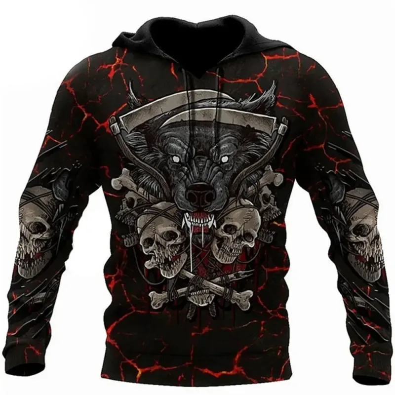 Vintage Skull 3D Print Hoodie Men/Women Casual Fashion Hoodies 2026 Pullover Sweatshirts Oversized Unisex Men Coat — image 12