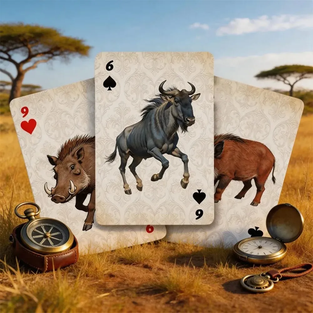 Savannah Animal Playing Cards Premium Paper Deck Smooth Shuffling Poker Cards for Party Board Games and Magic Performance — image 3