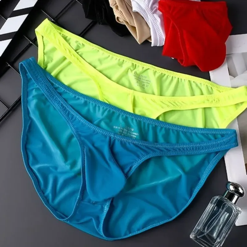 Schnell trocknende, ultradünne Slips aus Eisseide, niedrige Taille, nahtlos, für Herren, Unterwäsche, U-Beutel, Dessous, Netzhöschen, Reisen — image 17