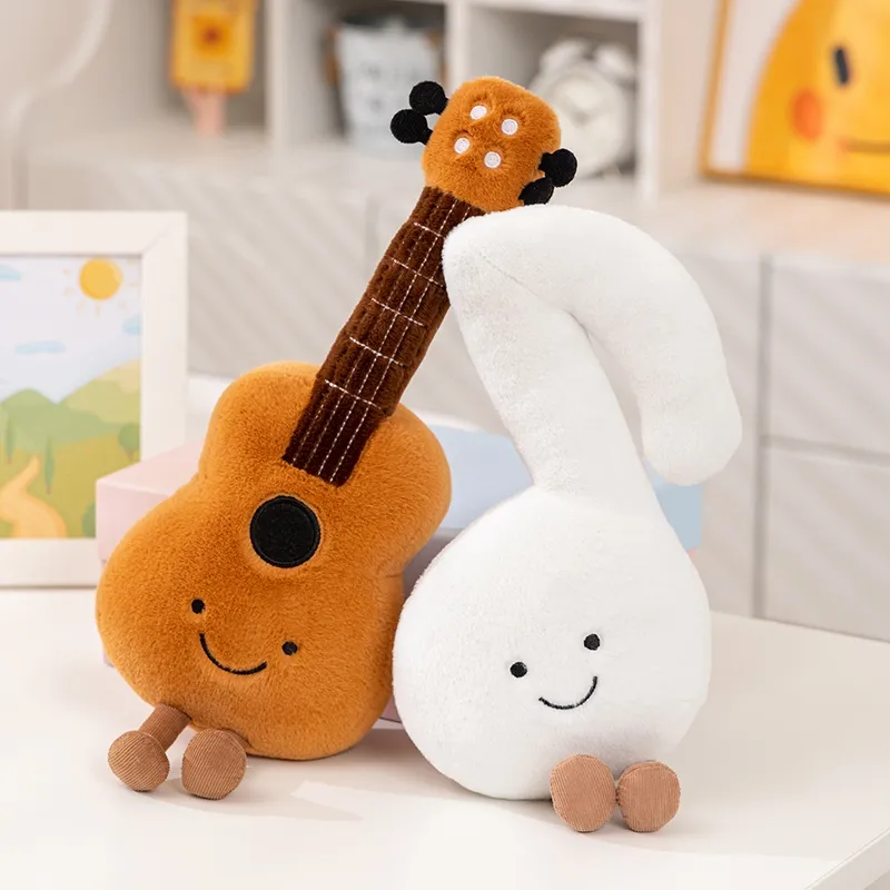 Humanoid Musical Instruments Plush Toy Stuffed Smiling Guitar Violin Tuning Fork with Legs Decor Plushie Prop Gift — image 3