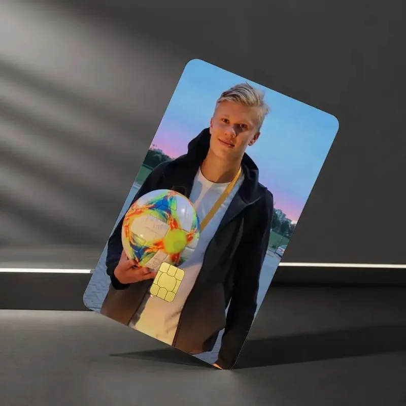Football Star E-Erling H-Haaland Sticker Film Tape Skin for Credit Card Debit Card Waterproof Stickers — image 7