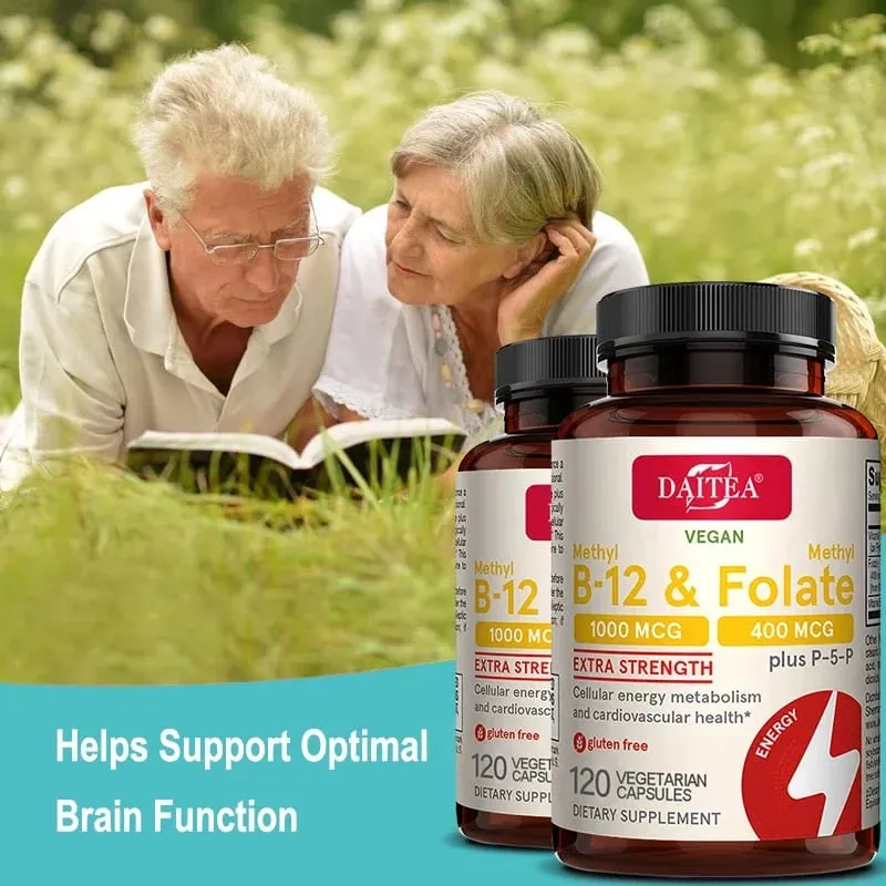 Folic Acid Vitamin B12 and B6 - Supports Brain and Heart Health Energy Production Red Blood Cell and Cardiovascular Health — image 3