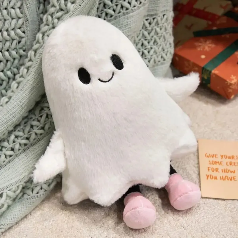 Simulation Little Ghost Interactive Handmade Cartoon Ghost Fluffy Collection Holloween Ghost Pillow Home Decor