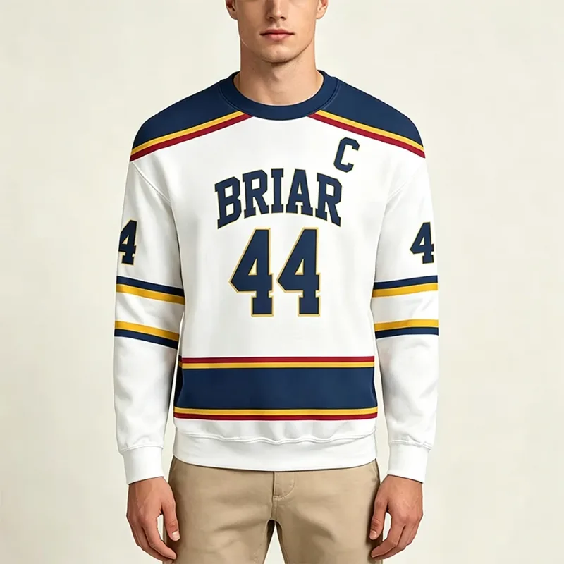 2026 New Off-Campus Briar University Hockey Print Pullover Unisex Casual Streetwear Graham 44 DI LAURENTIS 66 Cosplay Sweatshirt — image 7