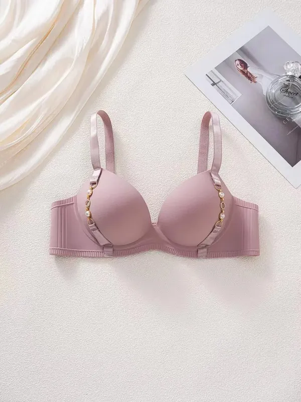 Women's Seamless Push Up Lingerie Small Breast Gathering Anti-sagging No Steel Ring Bra